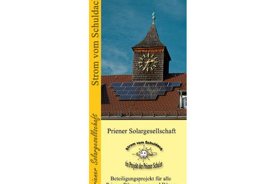 Titelseite des Faltblattes der Priener Solargesellschaft.